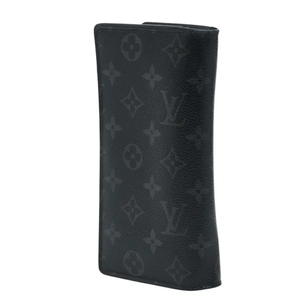 Louis Vuitton Monogram Eclipse Portefeuille Brazza Long Wallet Black